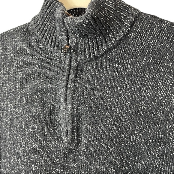 Chaps Ralph Lauren Sweater Men's Small Quarter Zip Mottled Black Pull Over - Picture 2 of 10